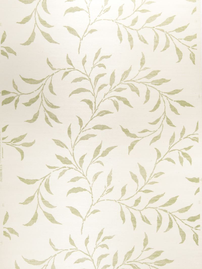 Stroheim Wallpaper 0659701 Viney Leaf Sisal Green On Oyster