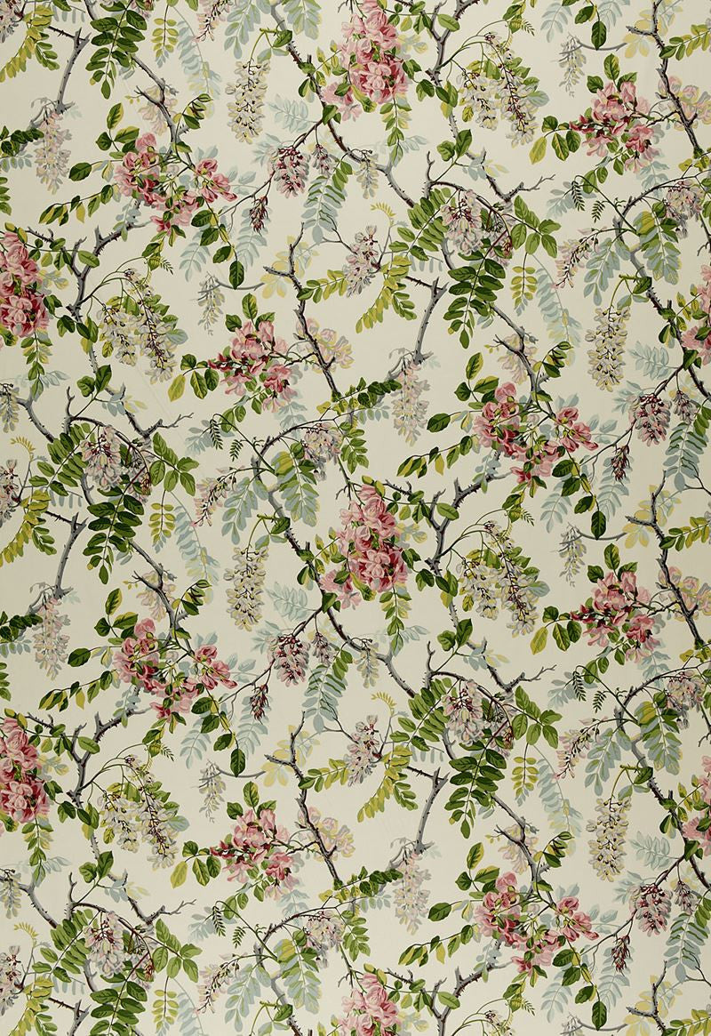 FSchumacher Fabric 1318001 Wisteria Vine Ivory
