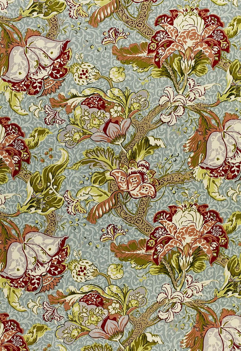 FSchumacher Fabric 1319001 Ariella Jacobean ROBIN'S Egg
