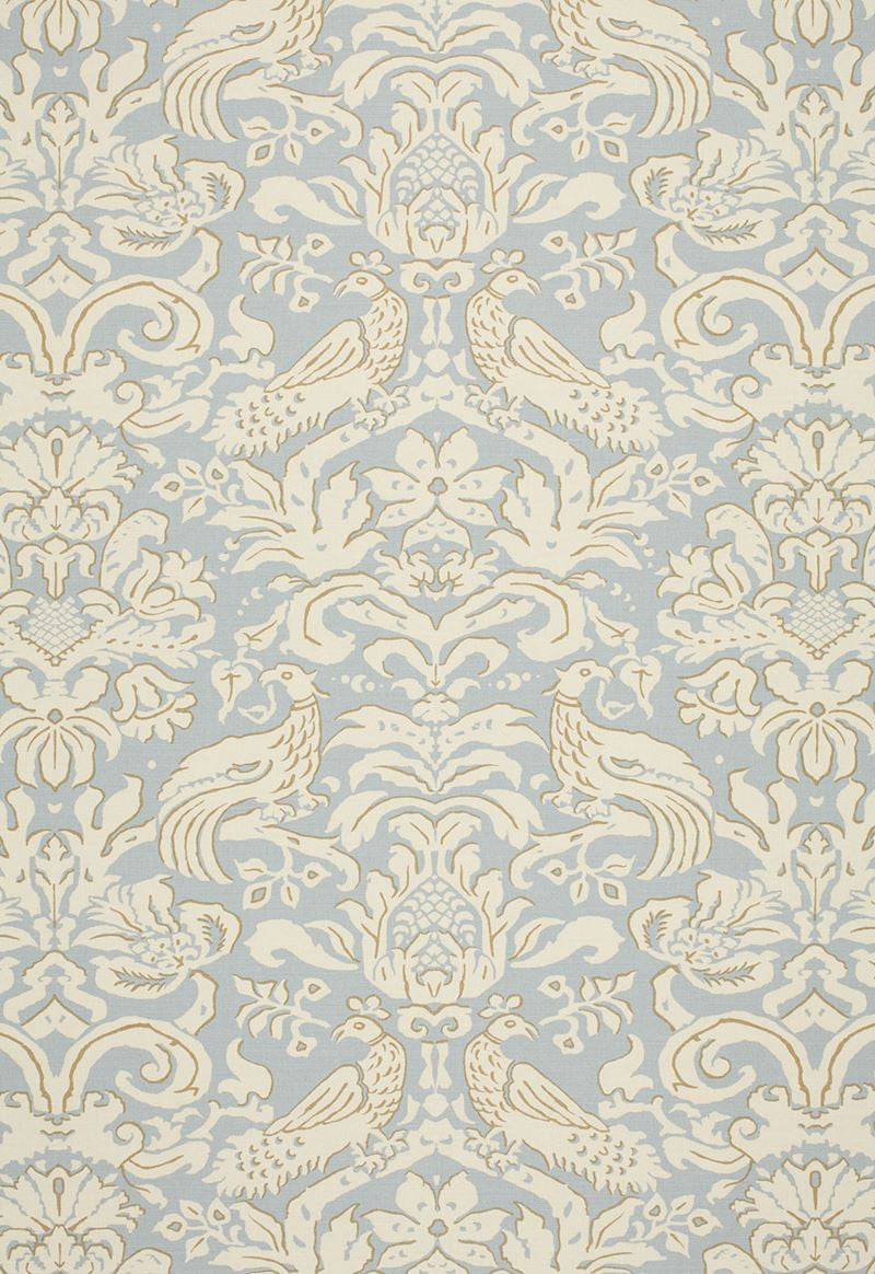 FSchumacher Fabric 1328000 Aldwyn Damask ROBIN'S Egg