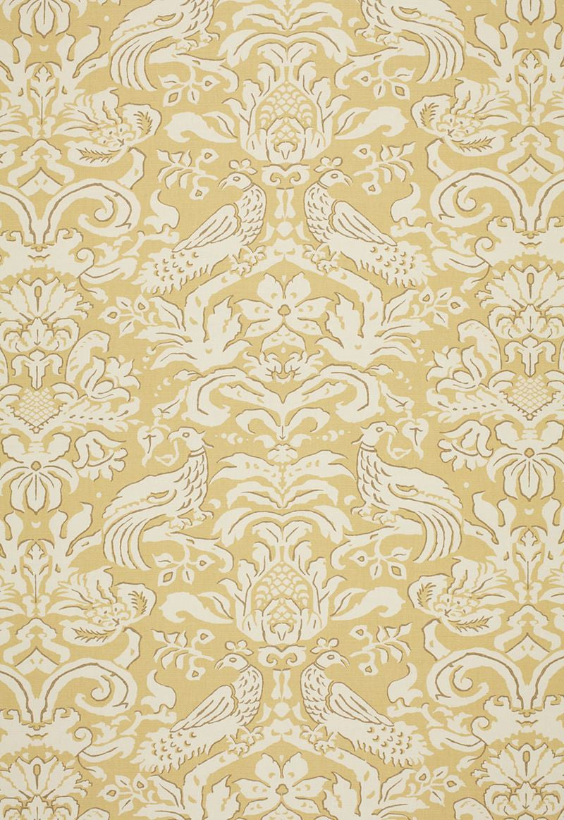 FSchumacher Fabric 1328002 Aldwyn Damask Buttercup