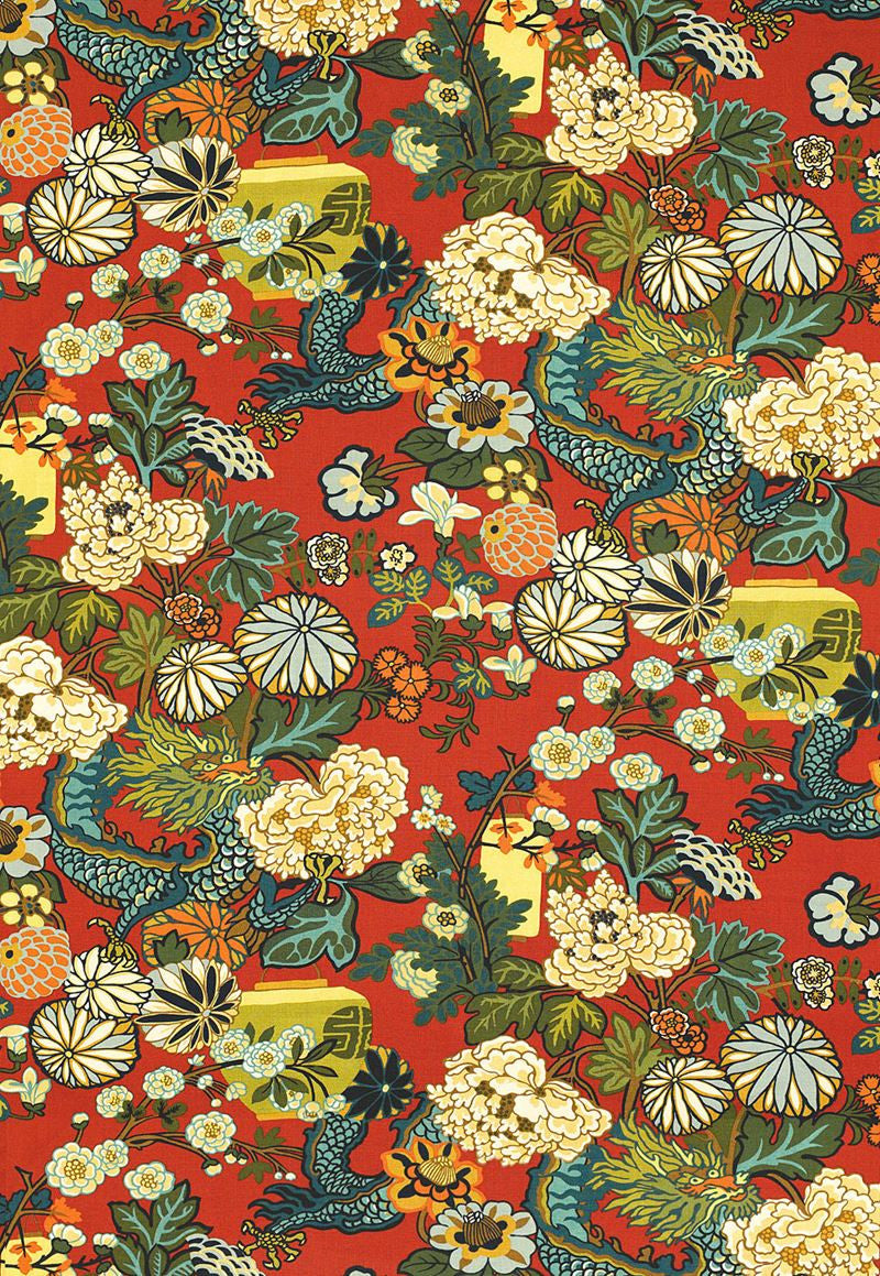 FSchumacher Fabric 173271 Chiang Mai Dragon Lacquer