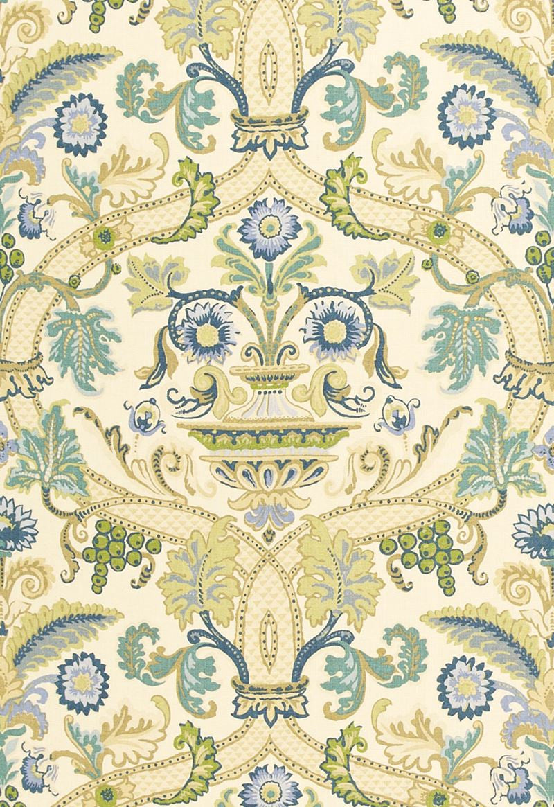 FSchumacher Fabric 173321 Fontenay Vase Porcelain Blue