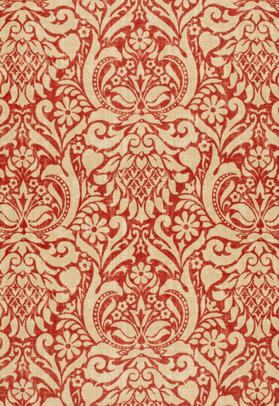 FSchumacher Fabric 173342 Valencay Damask Terracotta