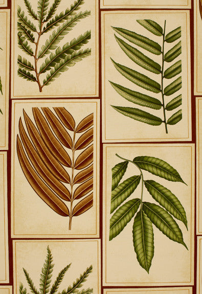FSchumacher Fabric 173500 Montserrat Leaf Sepia