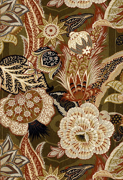 FSchumacher Fabric 173522 Zanzibar Linen Print Sandalwood