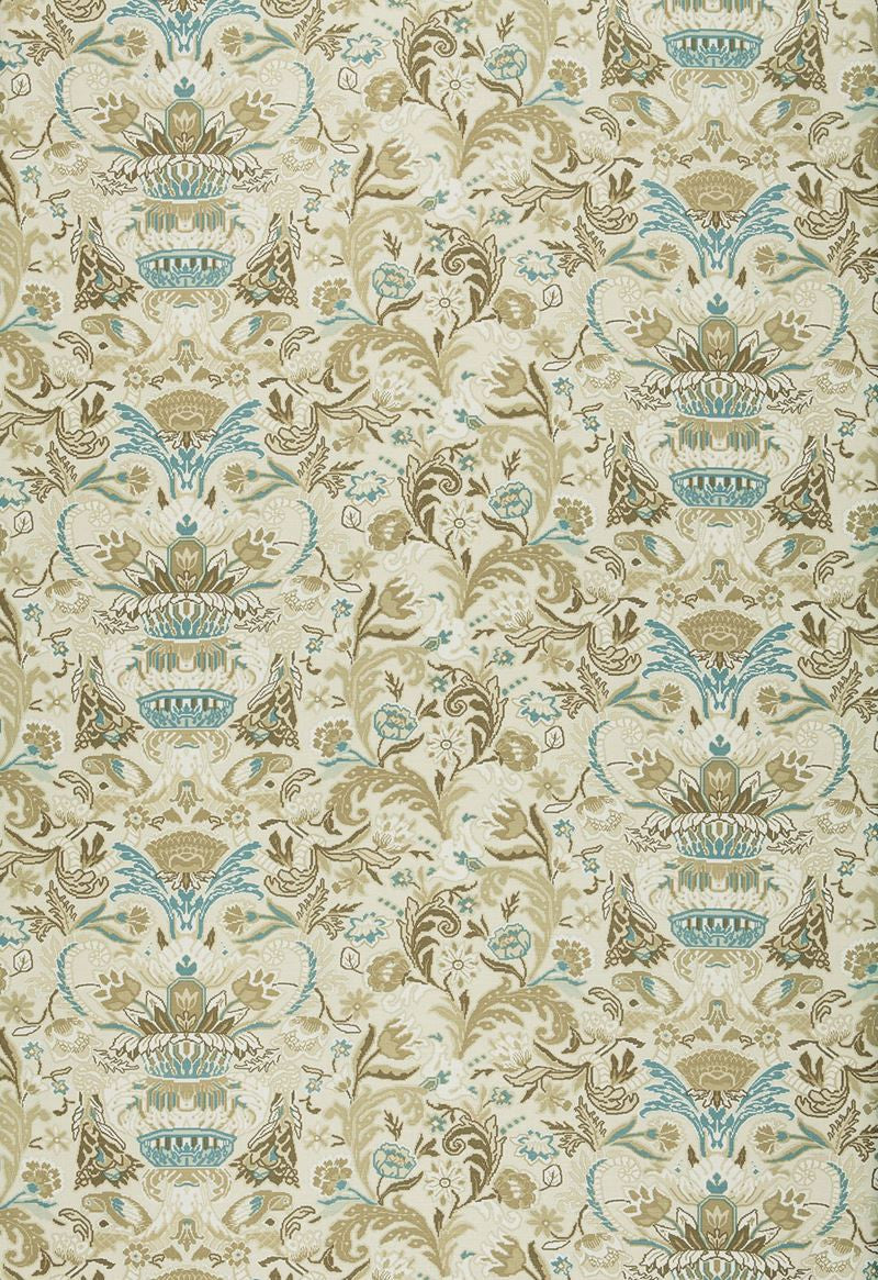 FSchumacher Fabric 173622 Egerton Tapestry Print Almond