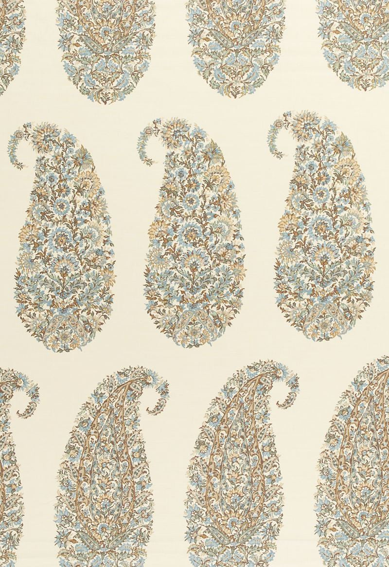 FSchumacher Fabric 173780 Shirala Paisley Aqua