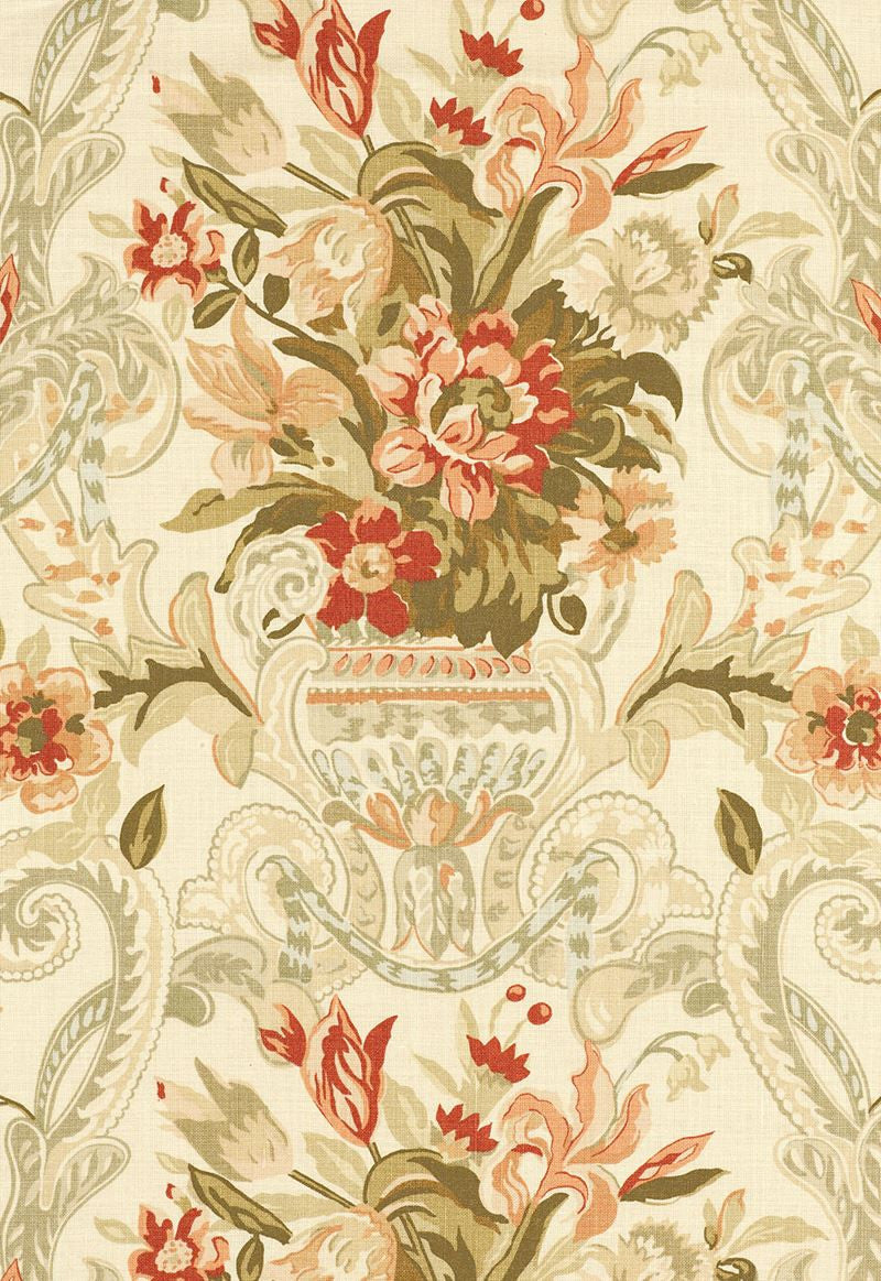 FSchumacher Fabric 173840 Aylesbury Vase Coral