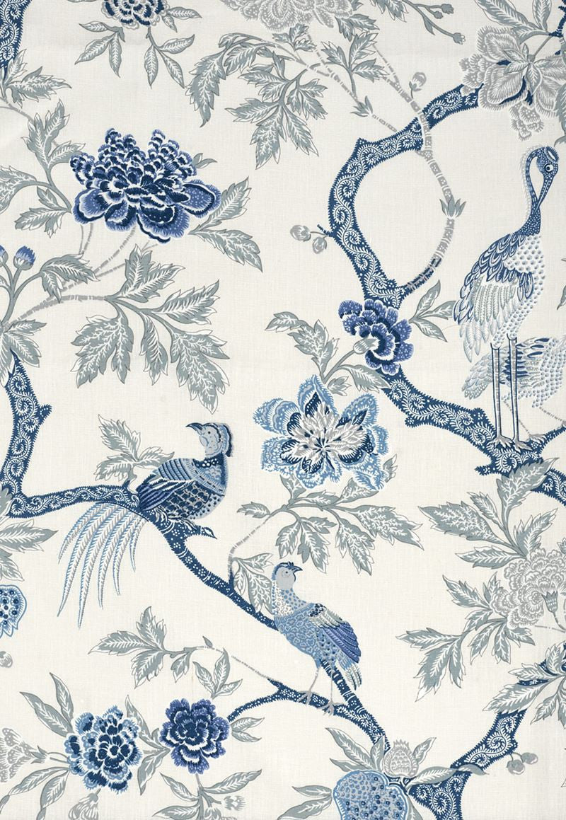 FSchumacher Fabric 174081 Arbre Chinois Porcelain