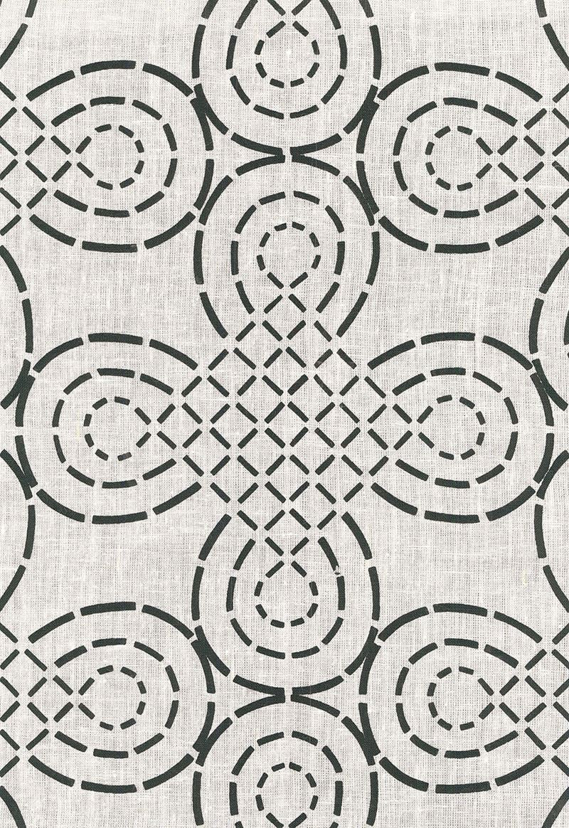 FSchumacher Fabric 174222 Trellis Knot Ivory & Onyx