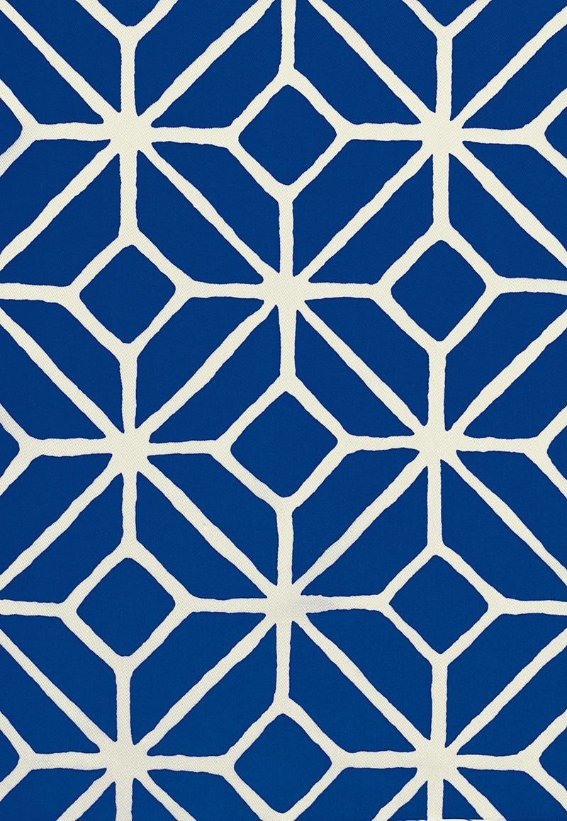 FSchumacher Fabric 174235 Trellis Print Marine