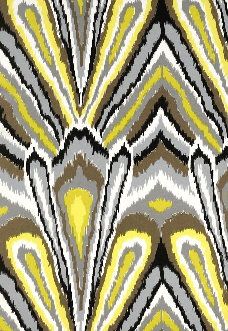 FSchumacher Fabric 174282 Peacock Print Driftwood