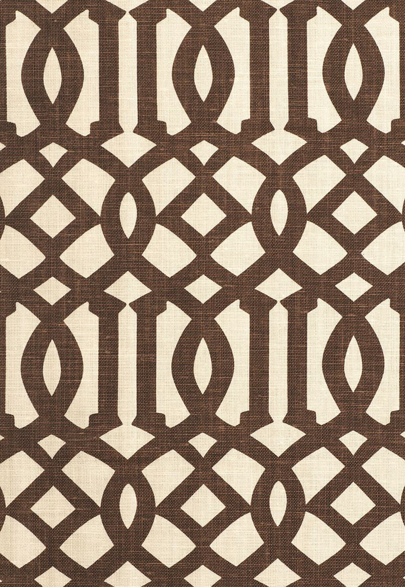 FSchumacher Fabric 174413 Imperial Trellis II Java, Cream