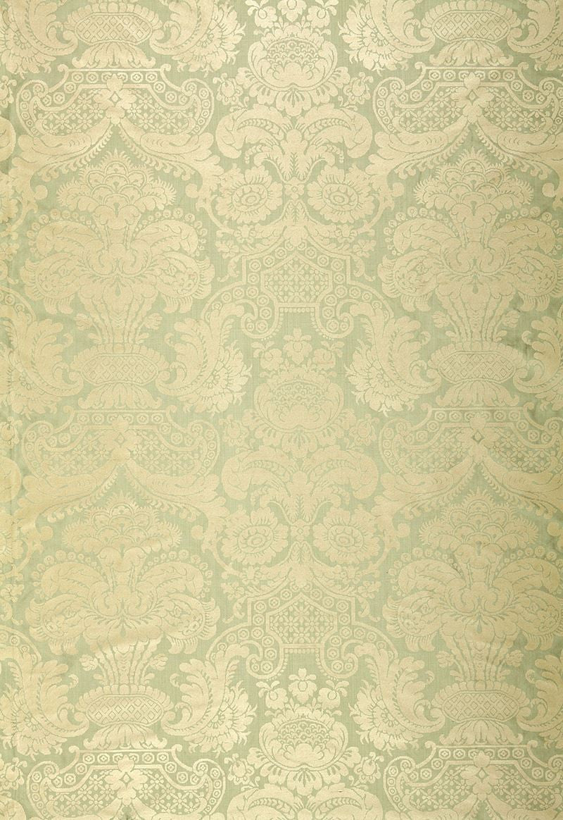 FSchumacher Fabric 174420 Padova Damask Print Sea Glass