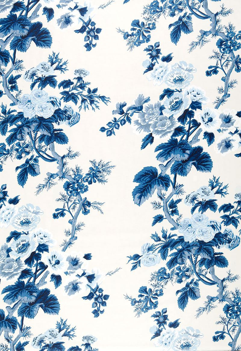 FSchumacher Fabric 174452 Pyne Hollyhock Indigo