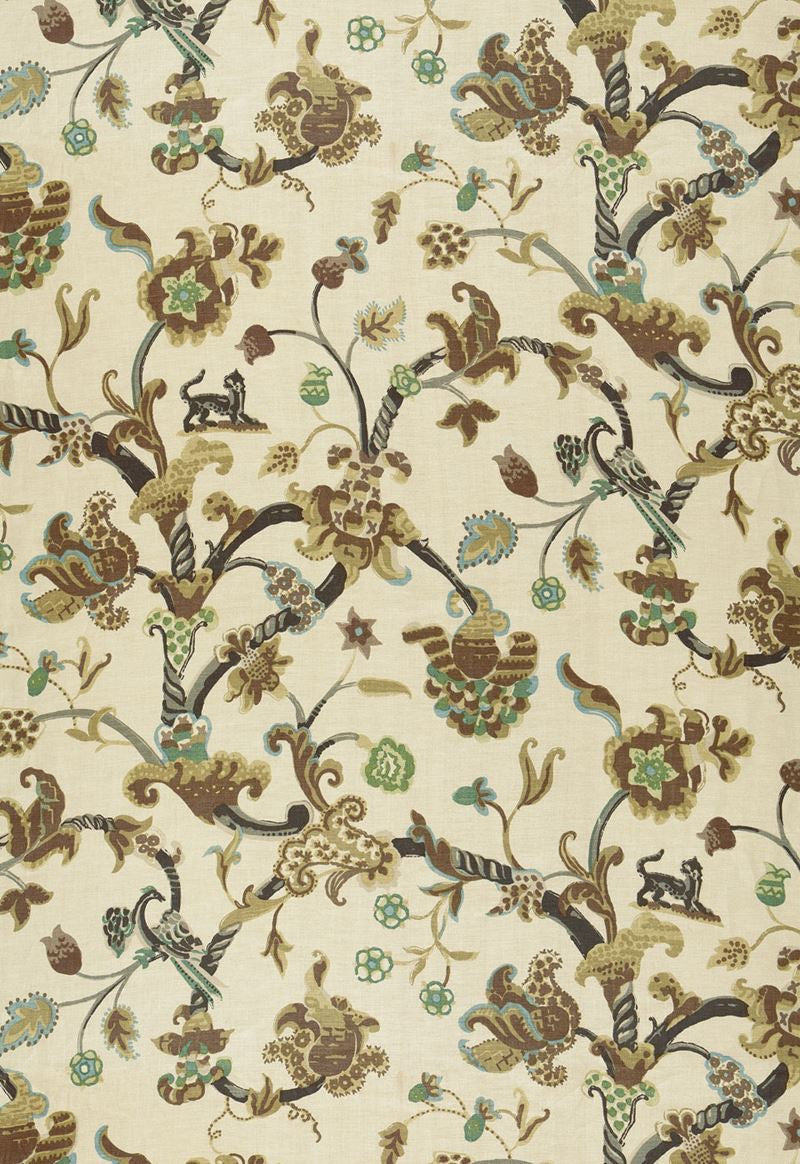 FSchumacher Fabric 174531 Eastbury Manor Print Moonstone