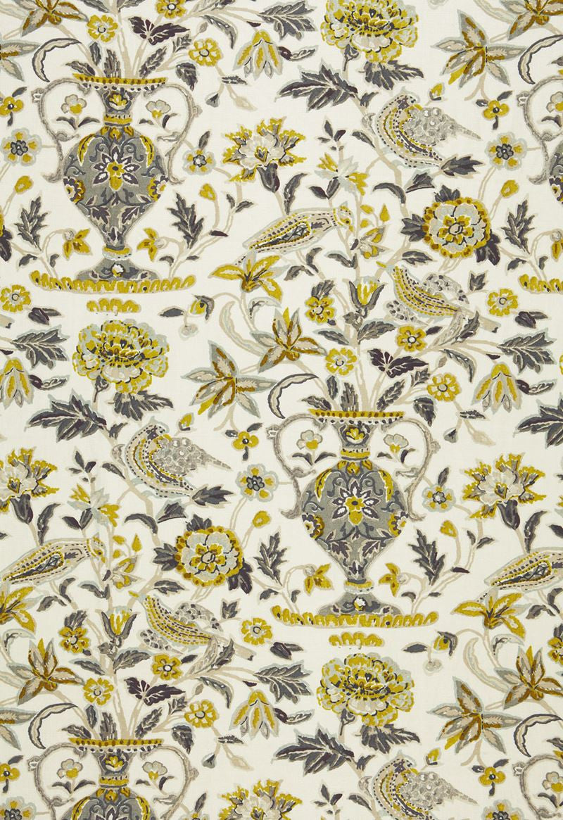 FSchumacher Fabric 174550 Camberwell Vase Print Citrine