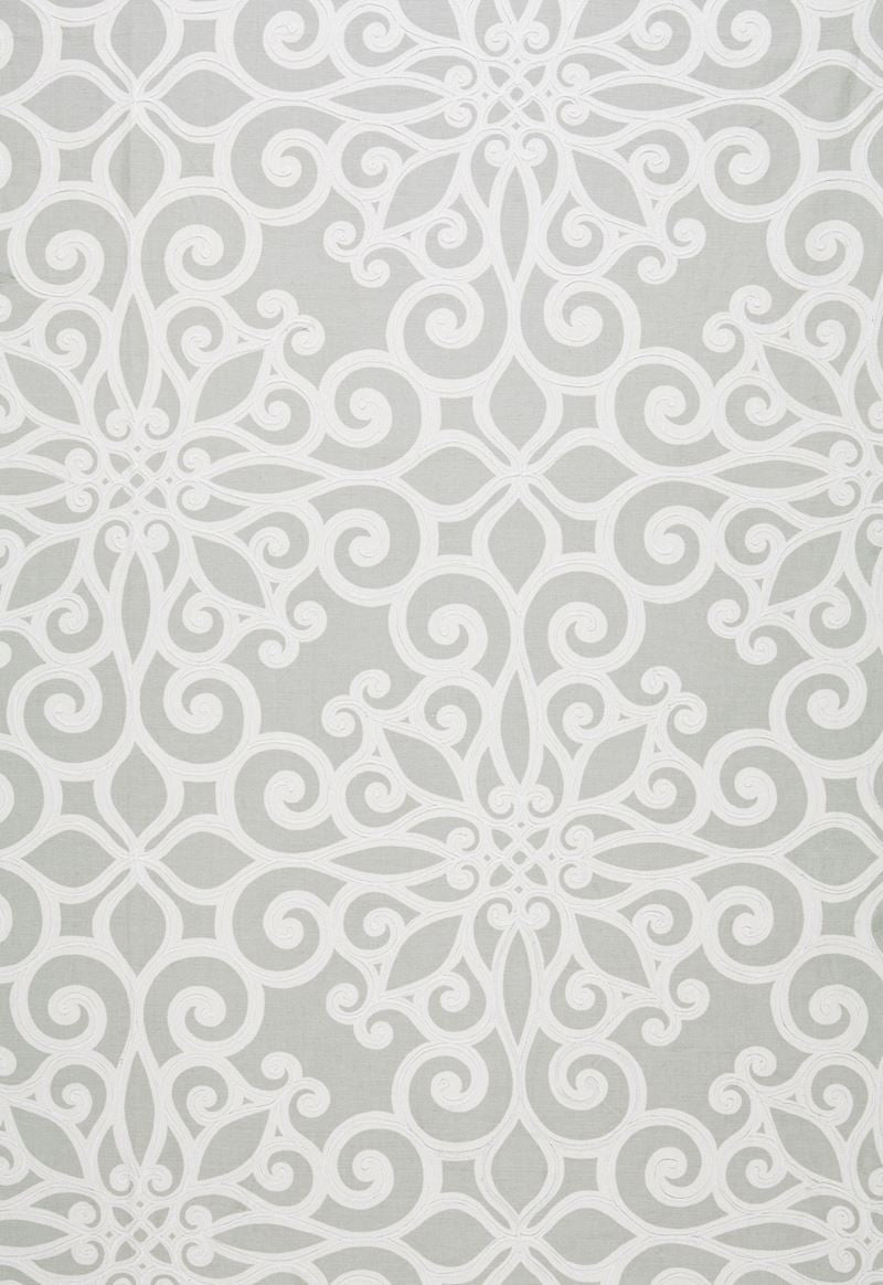 FSchumacher Fabric 174562 Rosegate Embroidered Print Pumice