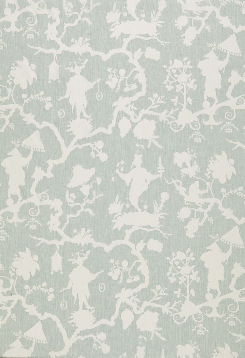 FSchumacher Fabric 174580 Shantung Silhouette Print Mineral