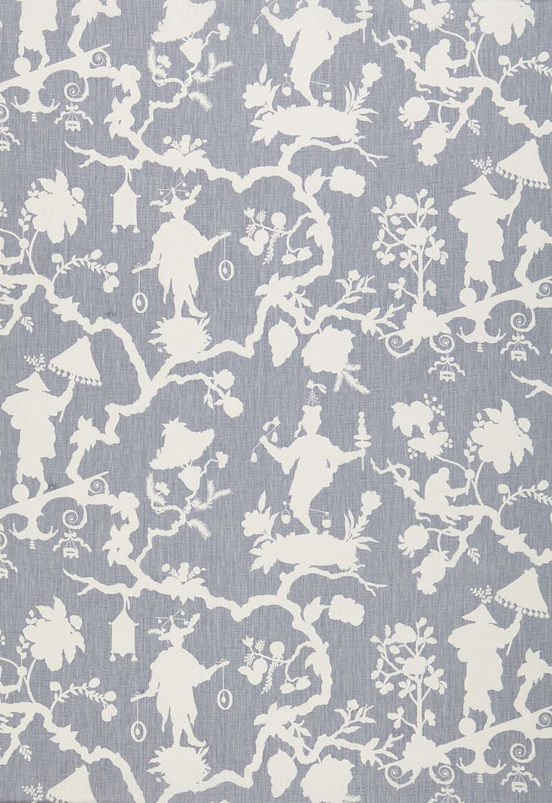 FSchumacher Fabric 174582 Shantung Silhouette Print Wisteria