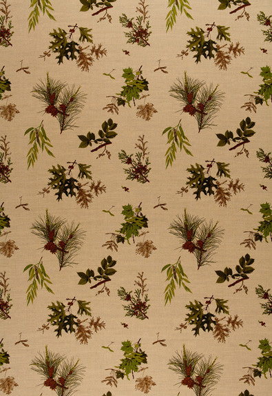FSchumacher Fabric 2602880 Woodlands Pine Lichen On Natural