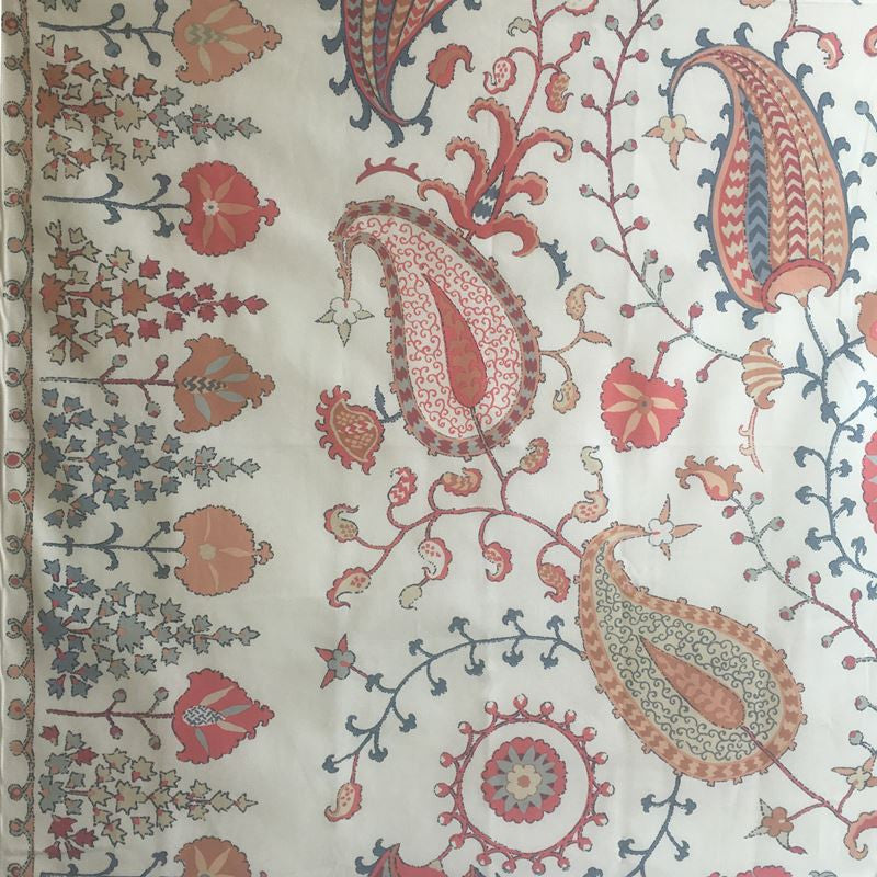 FSchumacher Fabric 2643360 Lakai Printed Embroidery Ivory