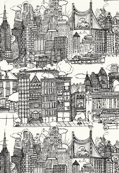 FSchumacher Fabric 2643410 New York New York Black and White