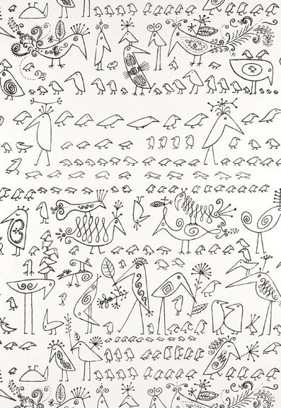 FSchumacher Wallpaper 2705510 Aviary Black On White