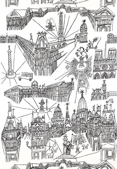 FSchumacher Wallpaper 2705780 Views Of Paris Black & White