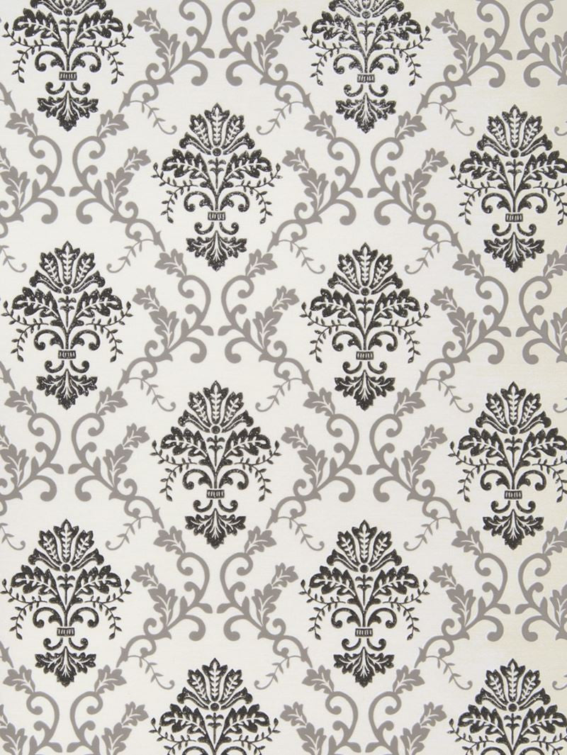Fabricut Wallpaper 4647905 Grace Cream Black