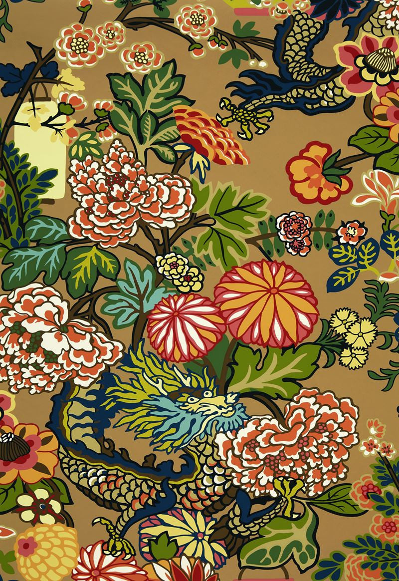 FSchumacher Wallpaper 5001064 Chiang Mai Dragon Mocha