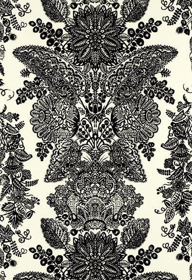FSchumacher Wallpaper 5003320 Lace Black & Ivory