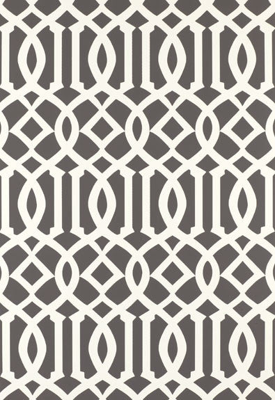 FSchumacher Wallpaper 5003361 Imperial Trellis Charcoal