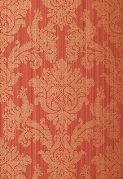 FSchumacher Wallpaper 5003664 Valette Strie Damask Garnet