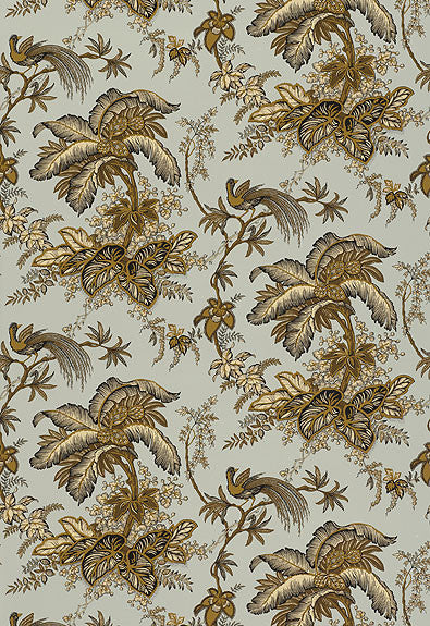 FSchumacher Wallpaper 5004052 Coconut Grove Aqua & Tan