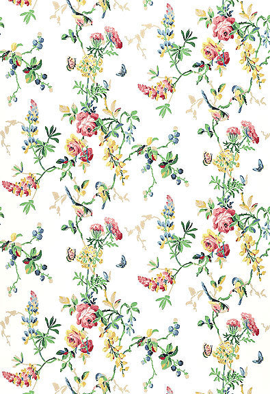 FSchumacher Wallpaper 5004360 Chickadee Floral Primary