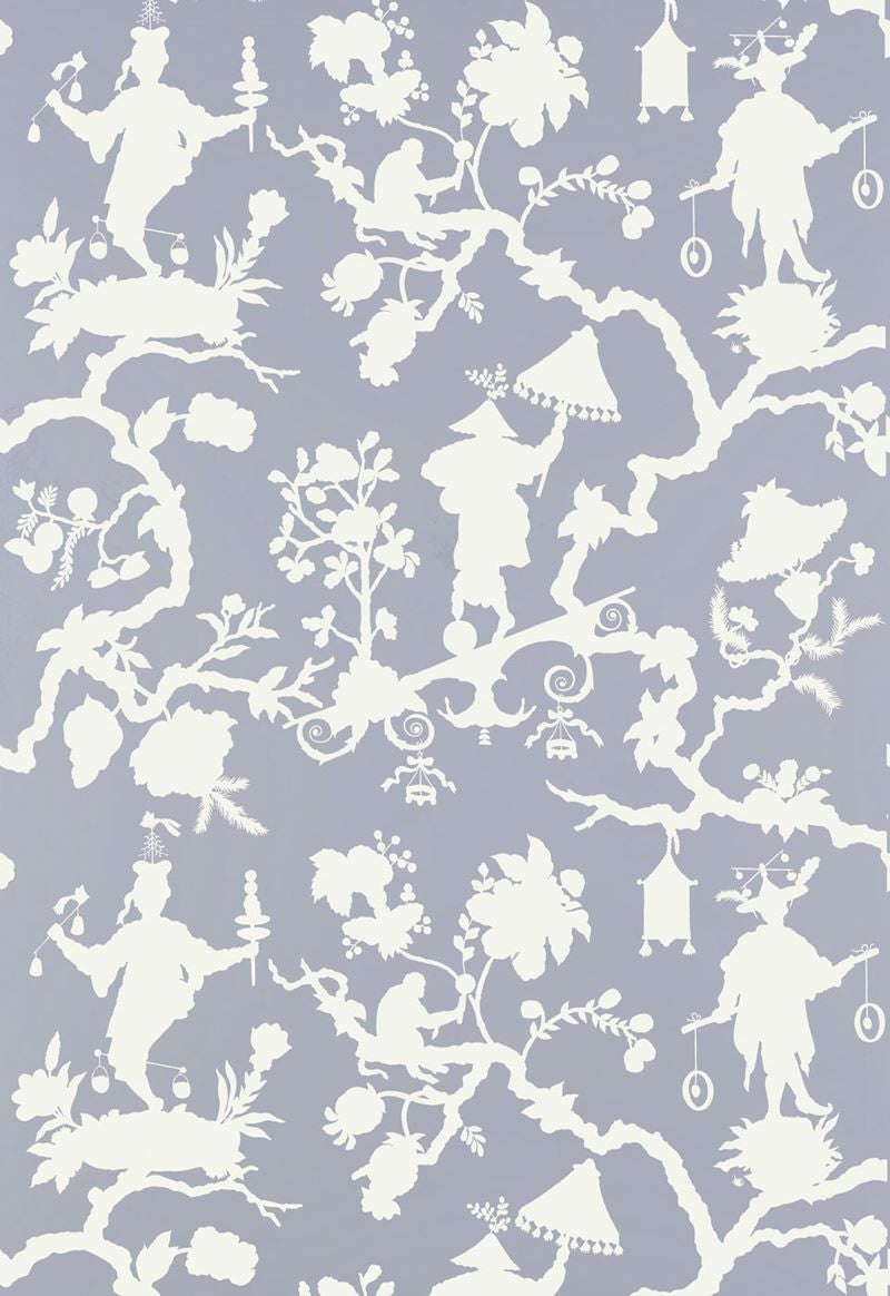 FSchumacher Wallpaper 5005152 Shantung Silhouette Print Wisteria