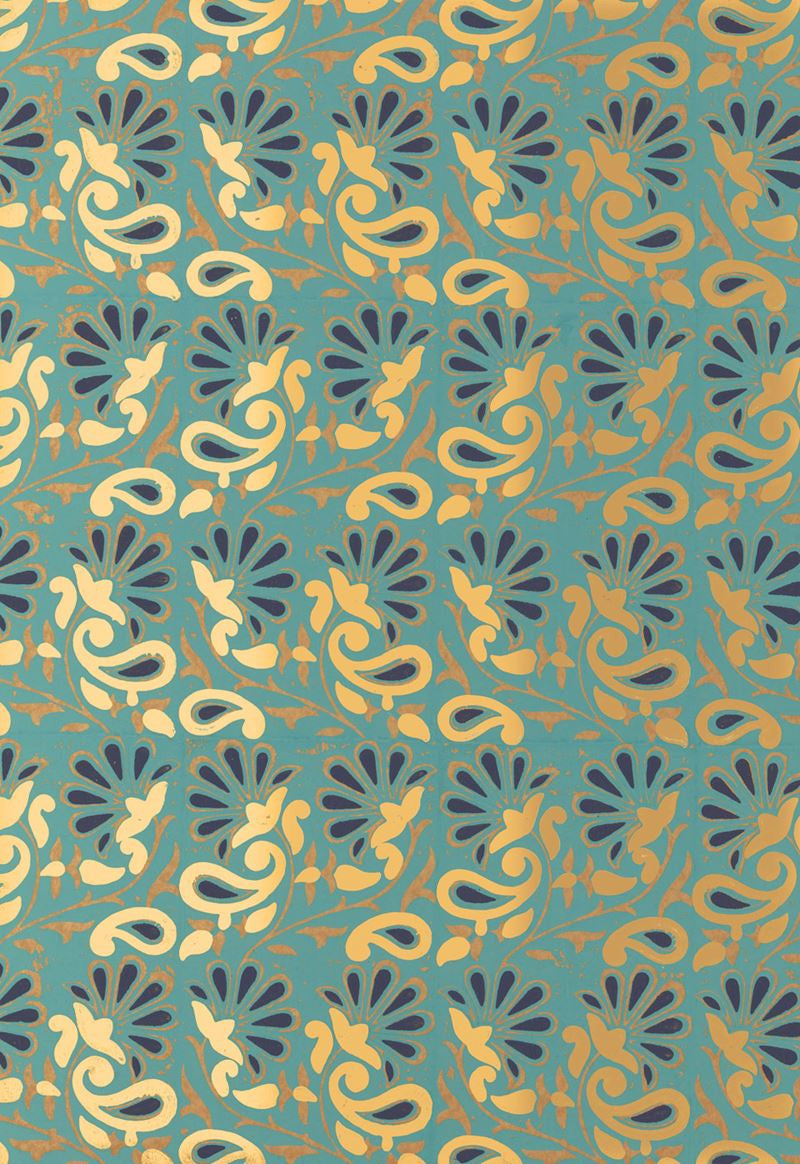 FSchumacher Wallpaper 5005343 Rampura Turquoise
