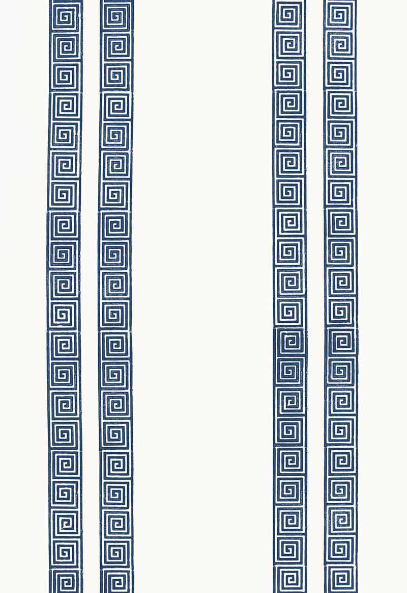 FSchumacher Wallpaper 5005361 Greek Key Stripe Navy