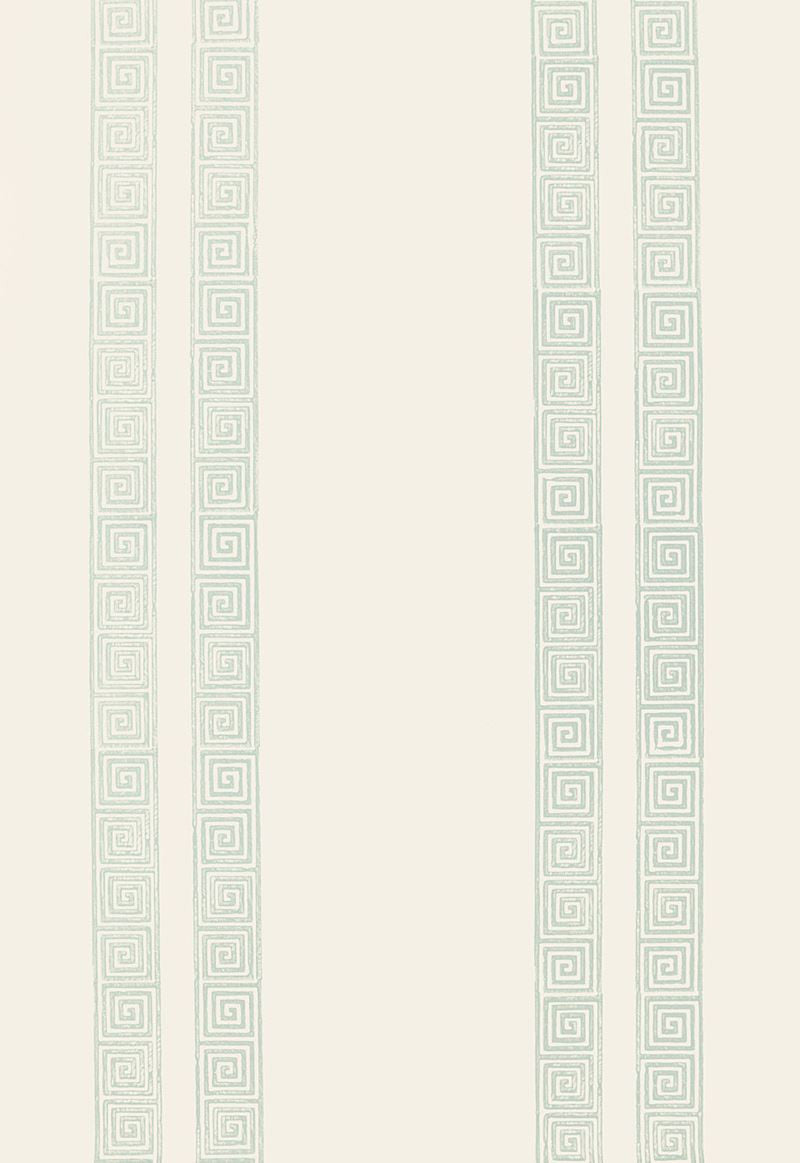 FSchumacher Wallpaper 5005362 Greek Key Stripe Water Blue