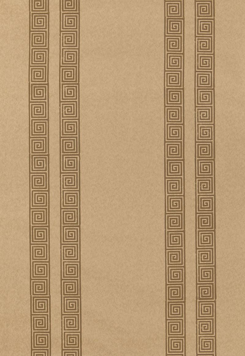 FSchumacher Wallpaper 5005364 Greek Key Stripe Tabac