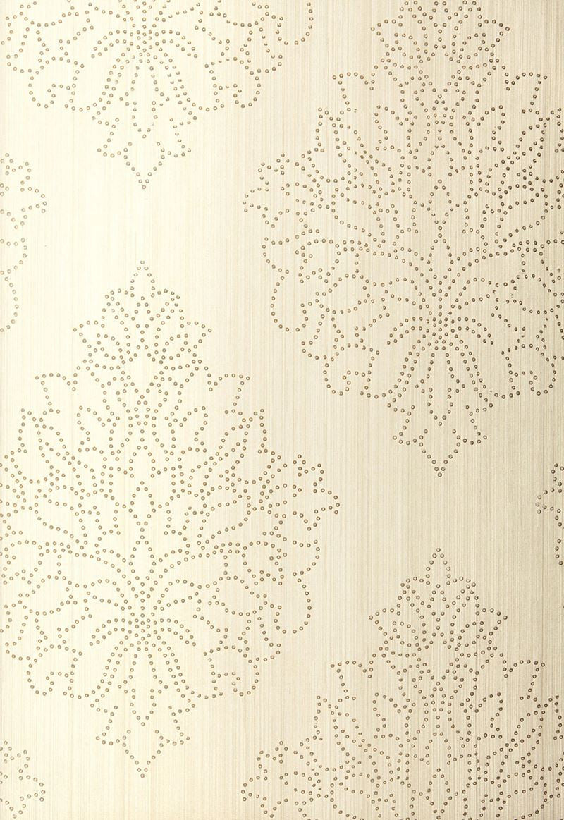 FSchumacher Wallpaper 5005660 Beaded Damask Alabaster