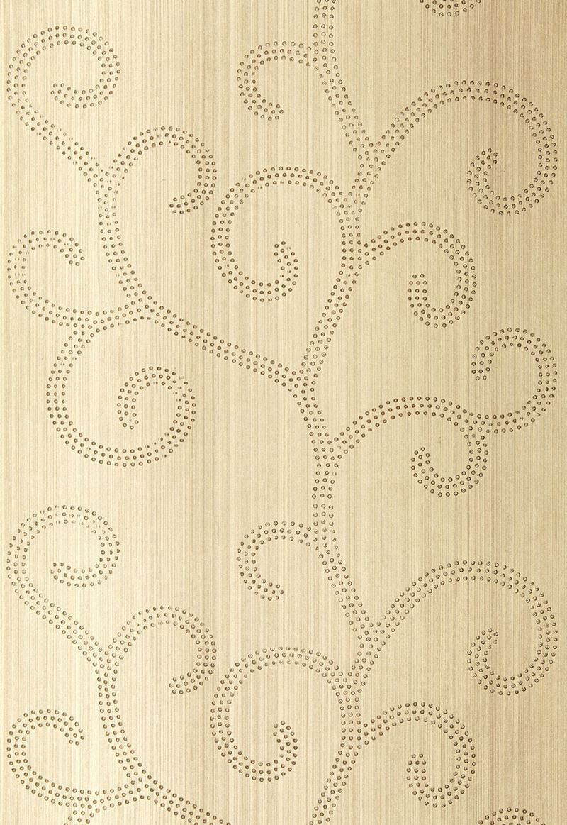 FSchumacher Wallpaper 5005702 Raindrop Scroll White Gold
