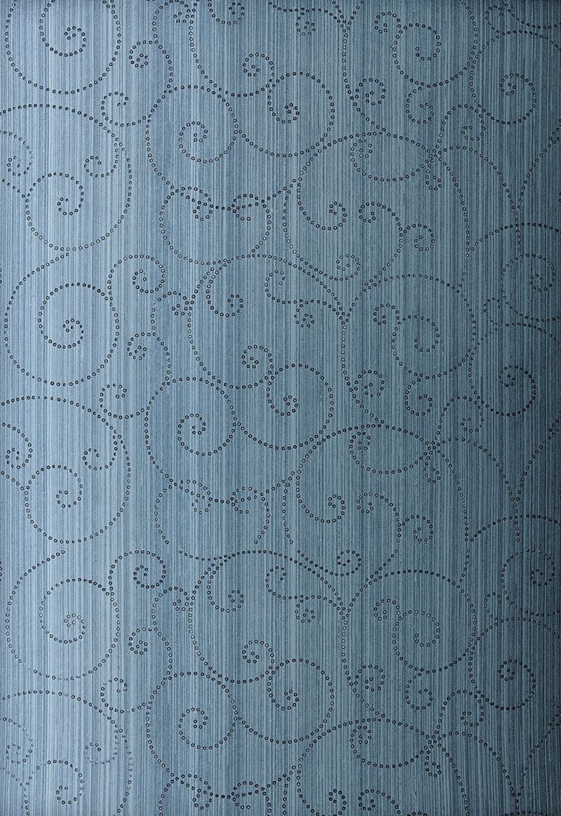 FSchumacher Wallpaper 5005722 Beaded Scroll Peacock
