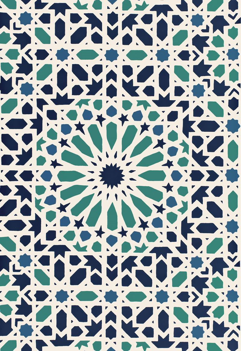 FSchumacher Wallpaper 5005960 Nasrid Palace Mosaic Aegean