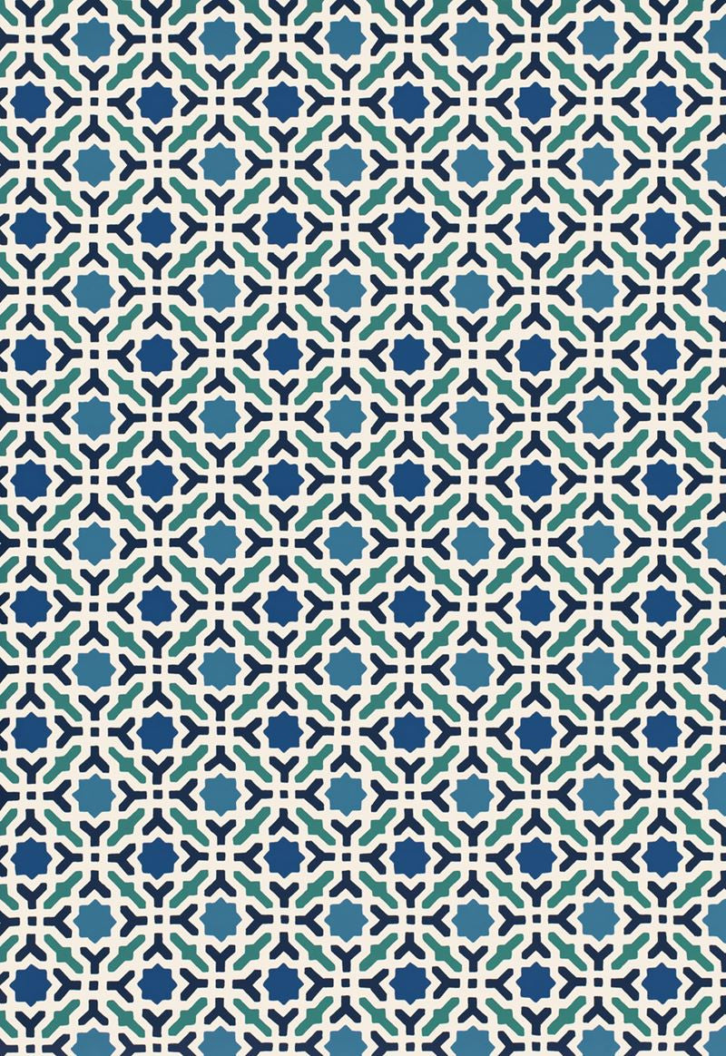 FSchumacher Wallpaper 5005970 Serallo Mosaic Aegean