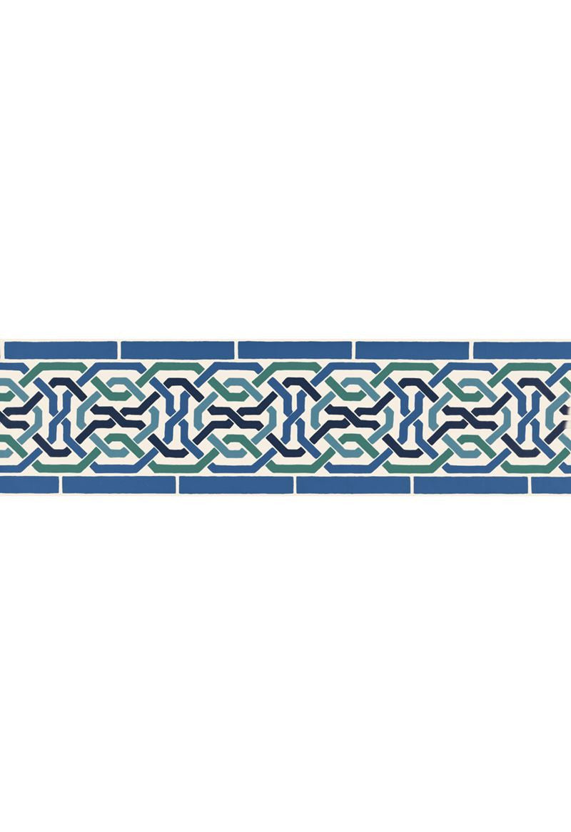 FSchumacher Wallpaper 5006020 Darro Mosaic Border Aegean