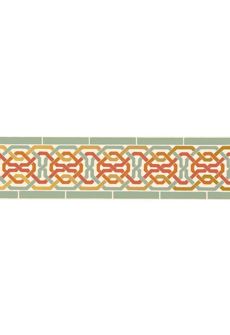 FSchumacher Wallpaper 5006022 Darro Mosaic Border Persimmon