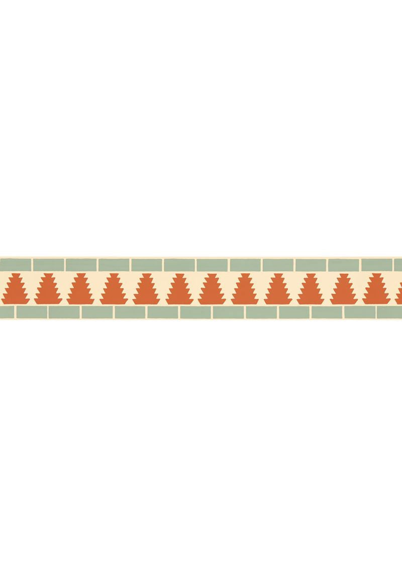 FSchumacher Wallpaper 5006032 Cadiz Mosaic Border Persimmon
